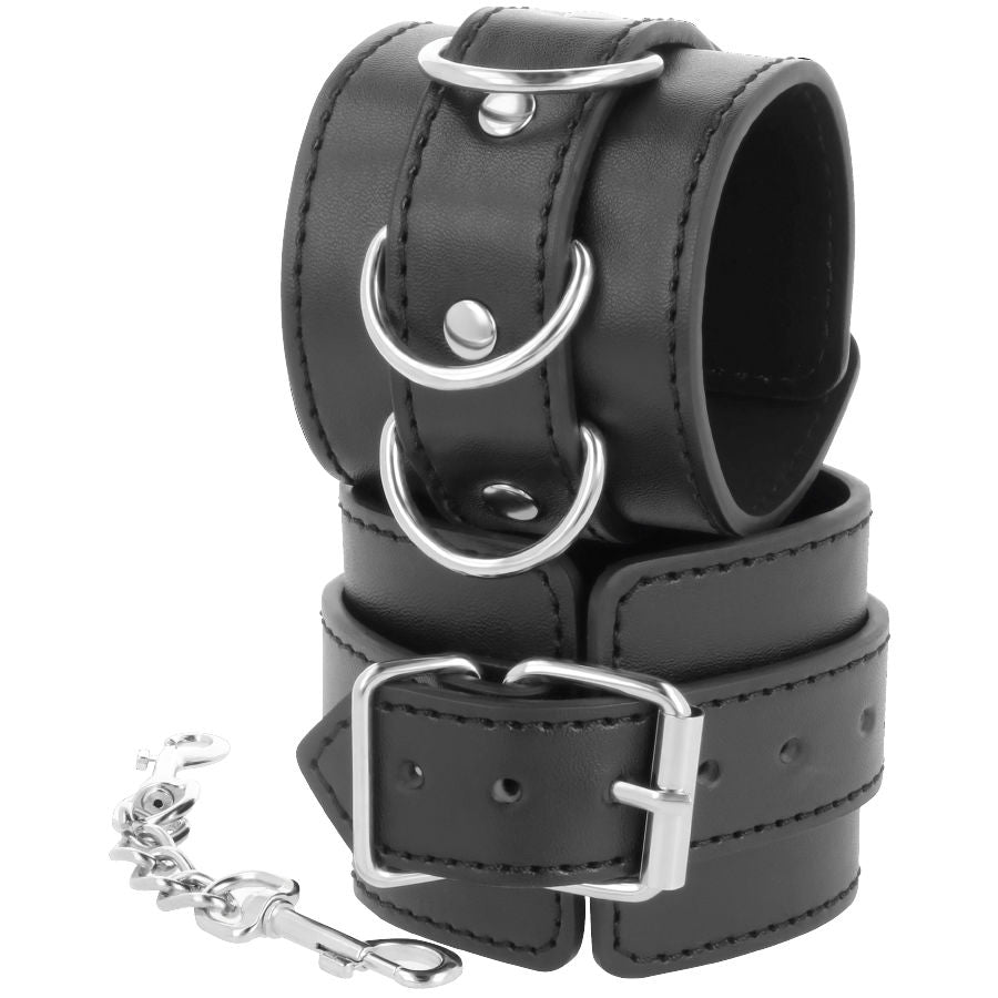 Menottes cuir PVC réglables poignets chevilles — détail produit