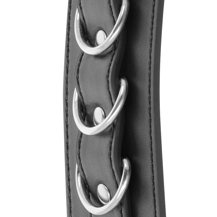 Menottes de cheville ajustables en simili noir — vue de dos