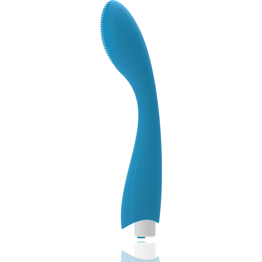 Vibromasseur point G silicone tête incurvée — vue de profil