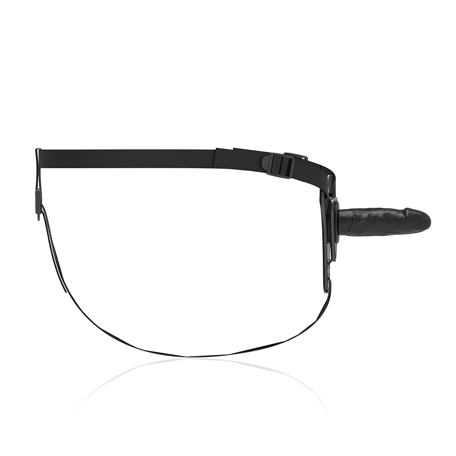Harnais gode-ceinture réaliste en silicone avec ceinture — vue de profil