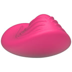 Vibromasseur Panty Vibe rose vu de trois quarts en plongée, dessus nervuré et base lisse