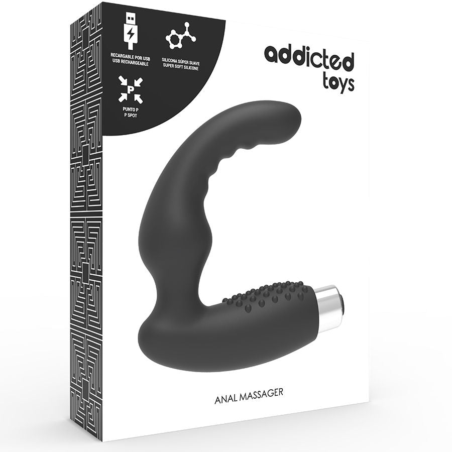 Vibrateur prostatique rechargeable 10 modes silicone — détail texture surface