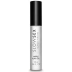 Flacon applicateur blanc Nipple Play Gel Slow Sex Bijoux Indiscrets a bouchon noir, photographie isolee sur fond blanc, gel stimulant pour les tetons 10 ml