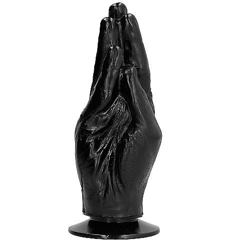 Gode fisting noir ergonomique — détail produit