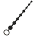 Chapelet anal Addicted en silicone noir a huit billes progressives et anneau de retrait, longue chaine souple de 29 cm pour la stimulation anale.
