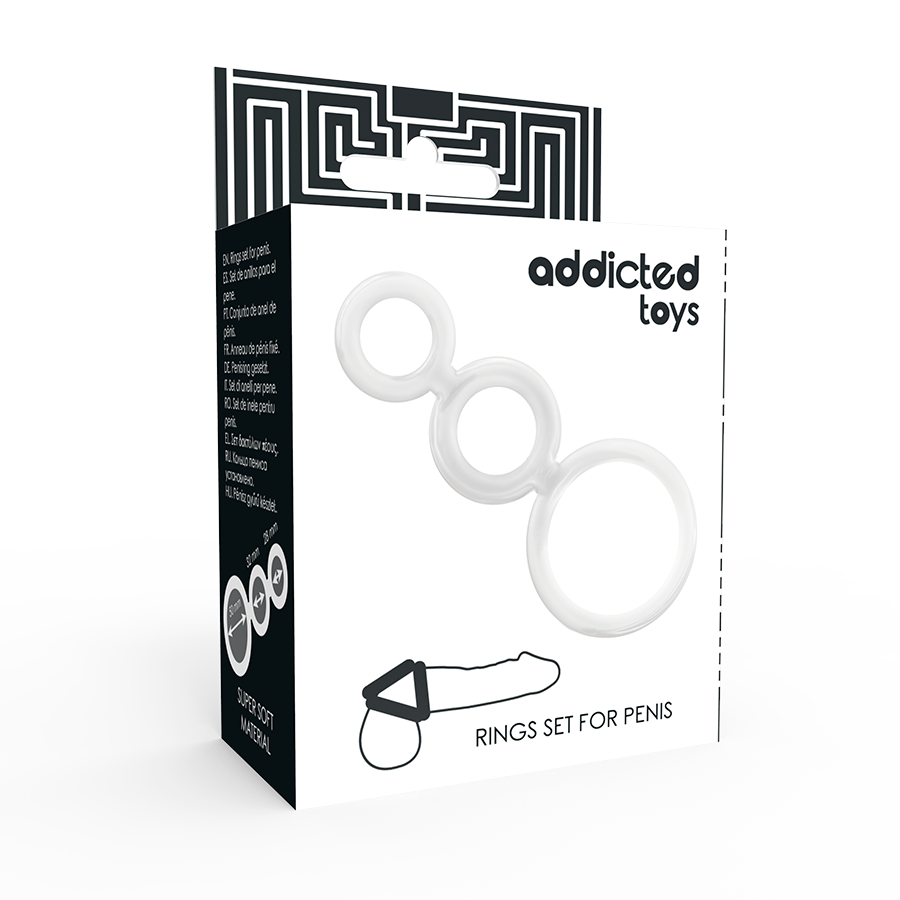 Kit de trois anneaux péniens élastiques — détail texture surface