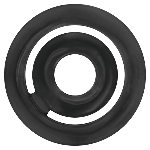 Double anneau penien et testiculaire Addicted en silicone noir, grande bague pour la base du penis et petite pour les testicules, maintien anti-glissement.