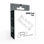 Boîte Addicted Toys « Rings Set for Penis » vue en angle 3D, mentions multilingues et « Super Soft Material »