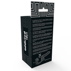 Dos de la boite Addicted Toys du plug anal a anneau penien, descriptif multilingue et schema de l'accessoire combine en silicone noir.