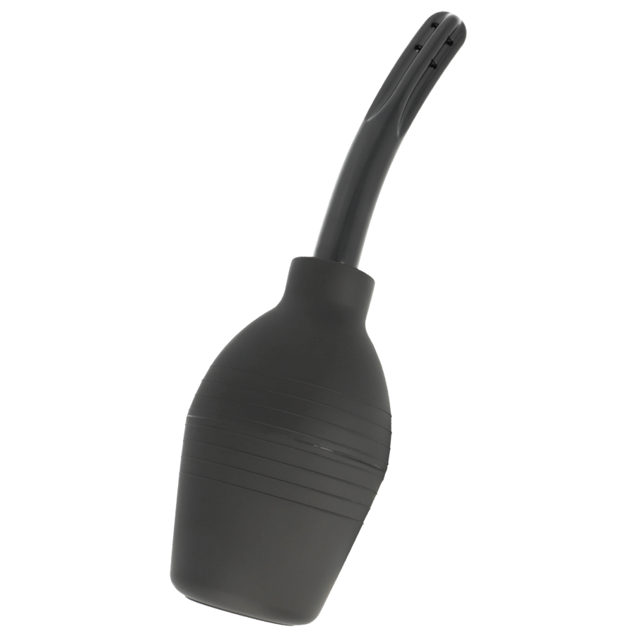 Douche anale Addicted Squeeze Clean en TPR noir.