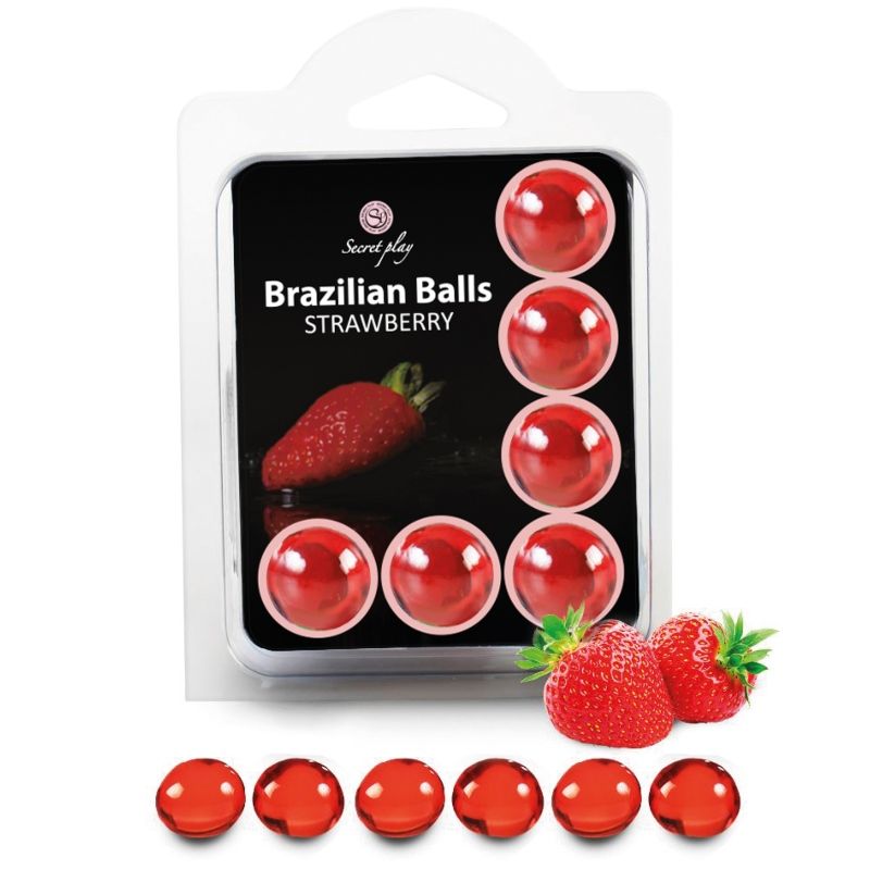 Boules de massage huile parfum fraise — vue principale