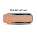 Schéma en coupe « Textured Interior » montrant la texture interne striée et alvéolée du manchon