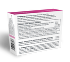 Face arriere de la boite Andropharma Curvature presentant la liste des ingredients et la posologie multilingue du complement alimentaire de 30 gelules, cure d'un mois, sans visuel anatomique