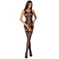 Body en résille Passion BS066 noir et rouge — vue principale