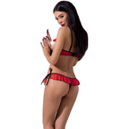 Ensemble lingerie cerise soutien-gorge string — détail produit