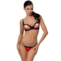 Ensemble lingerie Midori haut et string rouge — vue de profil