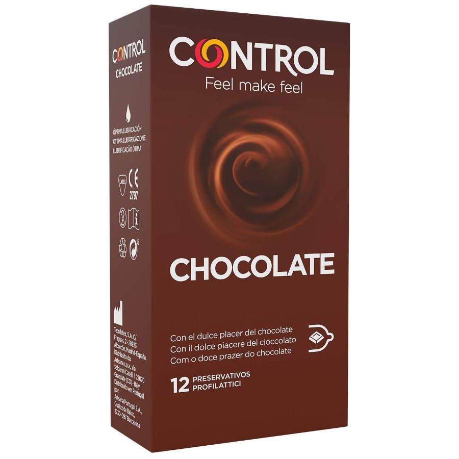 Préservatifs aromatisés chocolat coupe anatomique — vue principale