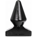 Plug anal conique All Black noir vu de face, cone regulier a pointe effilee et socle evase stable, PVC etanche de 20,5 cm pour une bonne profondeur et un retrait sûr.