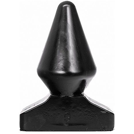 Plug anal conique All Black noir vu de face, cone regulier a pointe effilee et socle evase stable, PVC etanche de 20,5 cm pour une bonne profondeur et un retrait sûr.