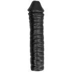 Gode XXL nervuré noir avec ventouse — détail produit
