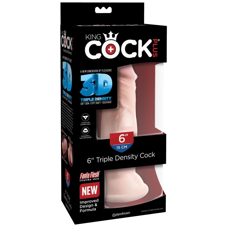 Gode réaliste double densité à ventouse King Cock Plus — détail texture surface
