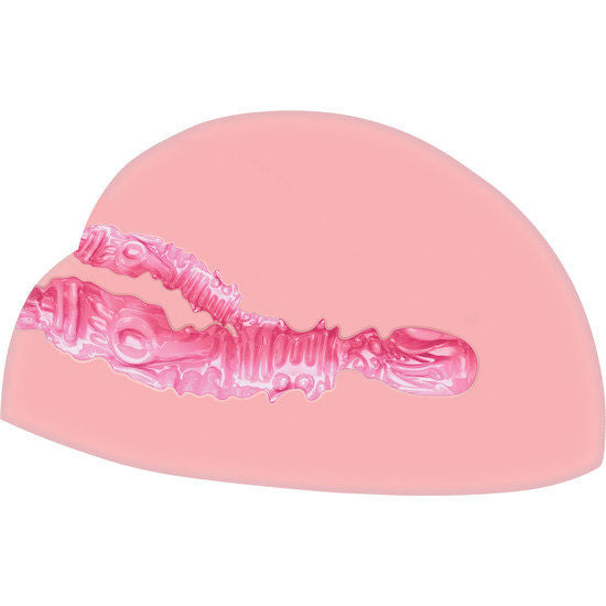 Coupe transparente montrant la texture interne du canal, en rose
