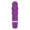 Mini vibromasseur Bcute Classic Pearl violet à corps perlé en plusieurs renflements, base bswish. Vue de face de la forme bulbeuse en silicone, étagement doux, coloris mauve.