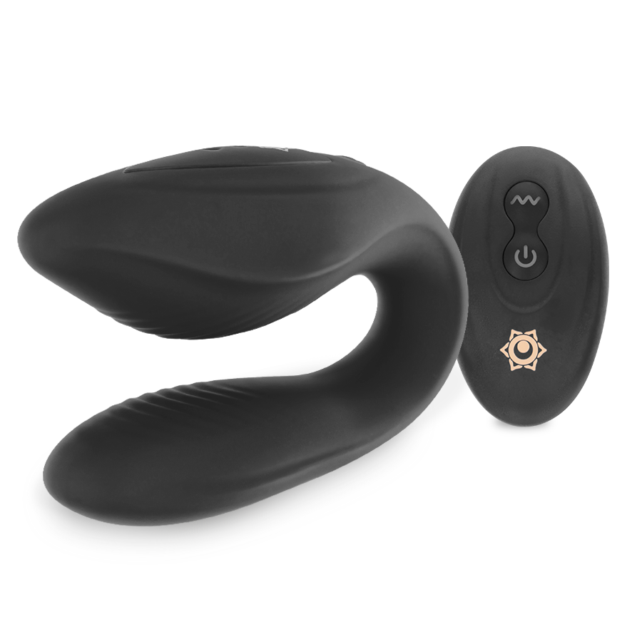 Vibrateur couple télécommande Kama silicone — vue de profil
