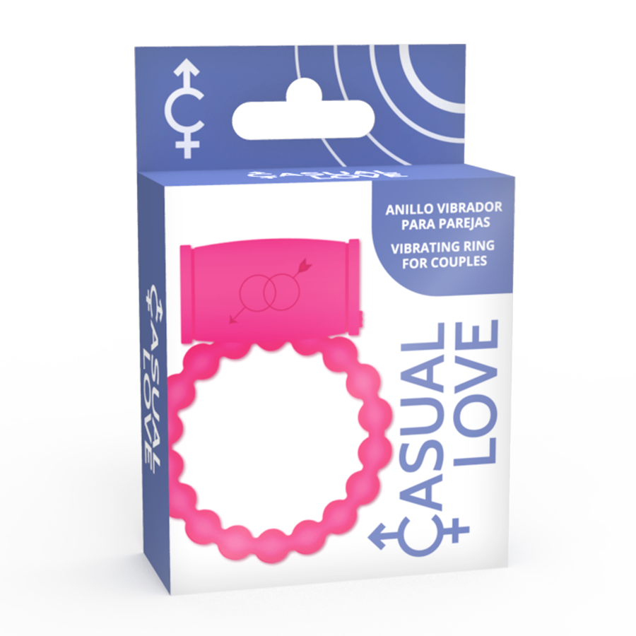 Anneau vibrant silicone rose — vue de dos