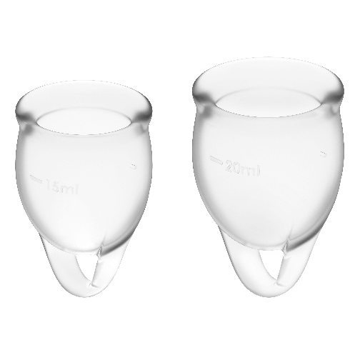 Coupe menstruelle silicone deux tailles incluses — vue de dos