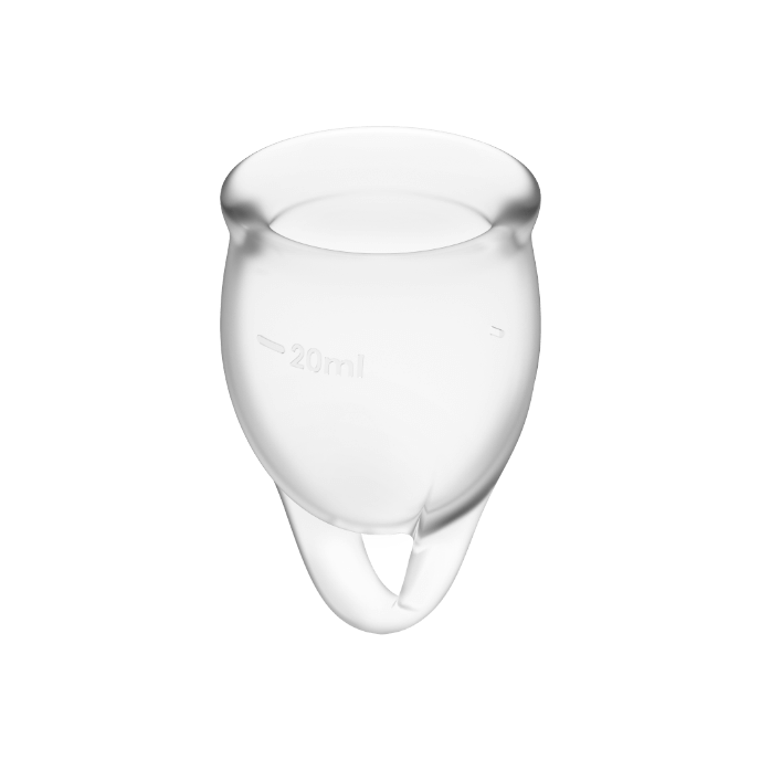 Coupe menstruelle silicone deux tailles incluses — vue rapprochée