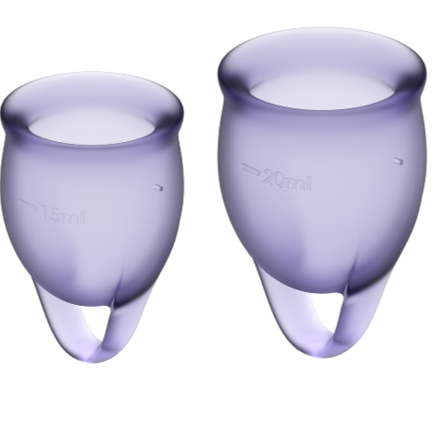 Coupe menstruelle silicone deux tailles incluses — emballage produit