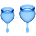Coupe menstruelle Feel Good silicone médical bleu et violet — vue principale