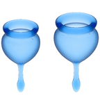 Coupe menstruelle Feel Good silicone médical bleu et violet — vue principale