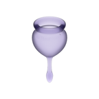 Coupe menstruelle Feel Good silicone médical bleu et violet — vue de dos