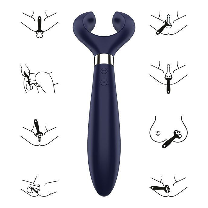 Vibromasseur multifonction en silicone trois moteurs — vue de dos