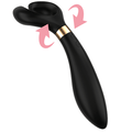 Vibromasseur multifonction Satisfyer Endless Fun bleu nuit avec fleches de mouvement, bras souples et tige en silicone, trois moteurs pour le couple.