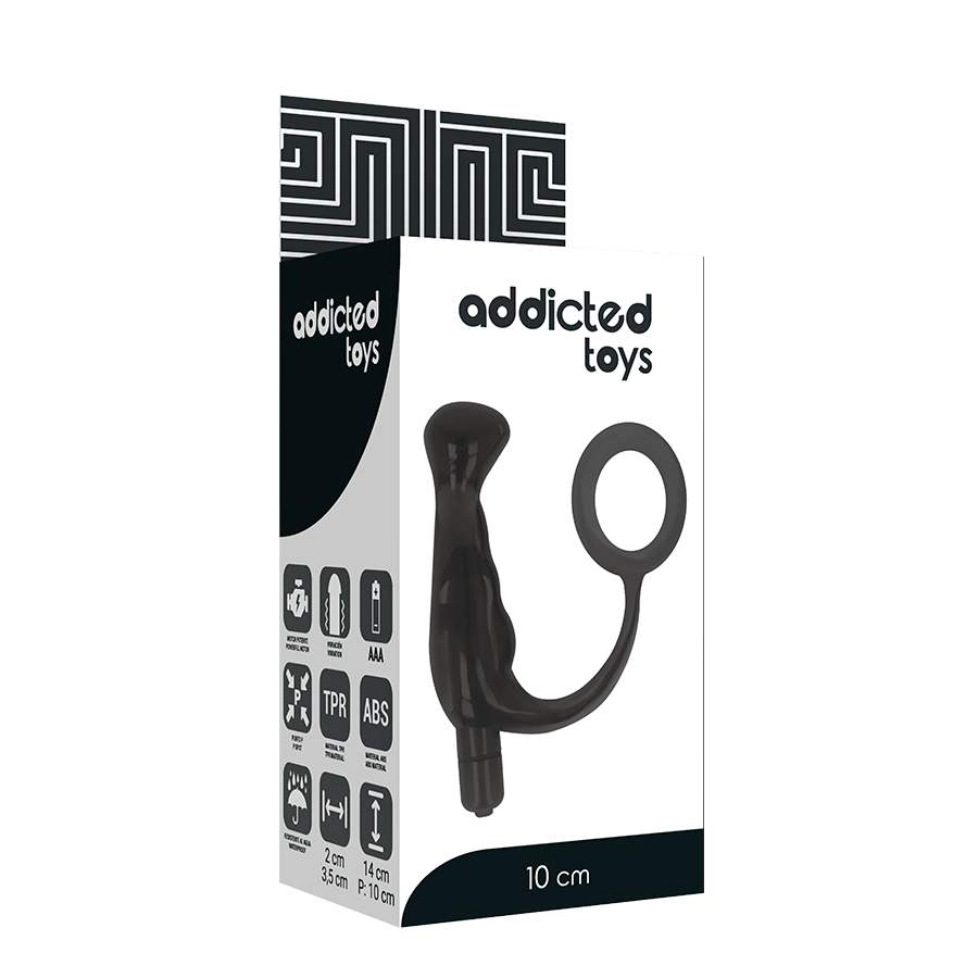 addicted toys vibrateur prost tico noir 10 cm