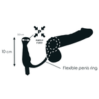 Stimulateur prostate vibrant silicone noir — vue de dos