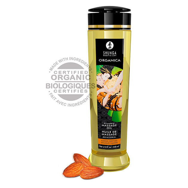 shunga huile de massage aux amandes bio 240 ml