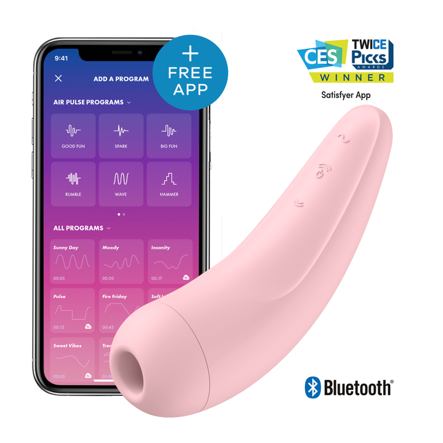 Stimulateur clitoridien Curvy ondes de pression et vibration — vue de profil