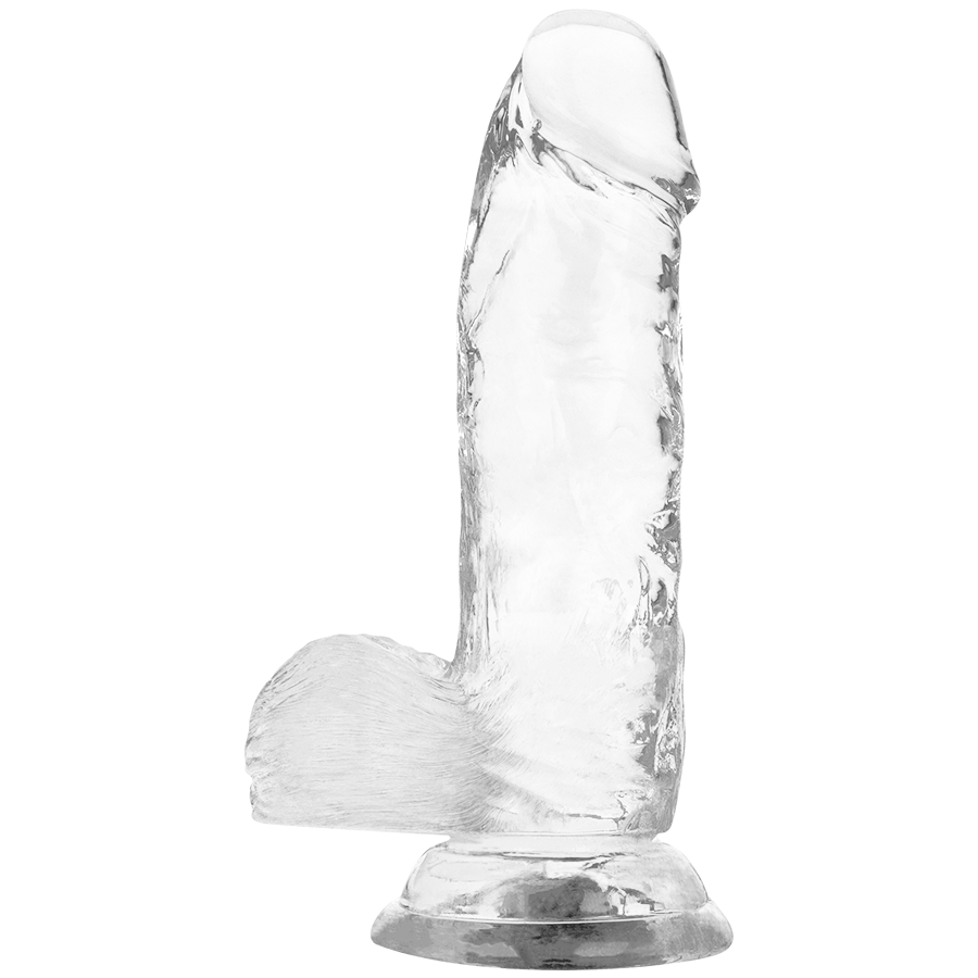 Gode réaliste transparent en jelly avec ventouse — vue trois quarts 4