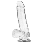Gode réaliste transparent en jelly avec ventouse — détail base 4