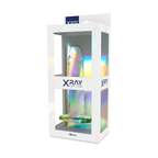 Boite X Ray Clear Dildos presentant un gode jelly transparent realiste de 18 cm, packaging irise vitrine laissant voir gland nervure et ventouse du produit