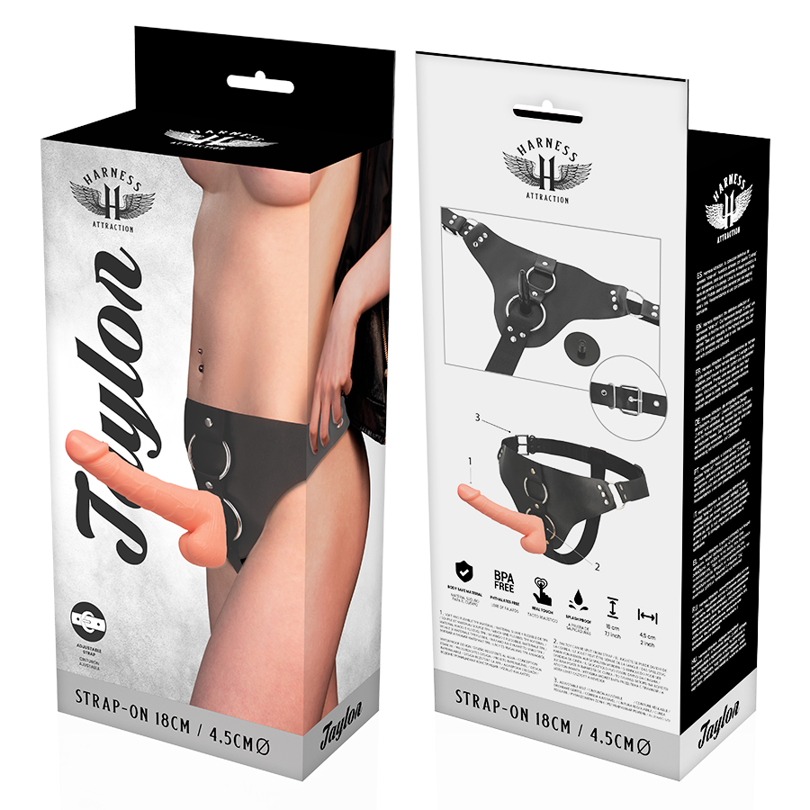 Gode ceinture réaliste TPR Harness Attraction — vue rapprochée