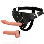 Harnais pegging Click Harness avec 2 godes réalistes TPR — vue de profil