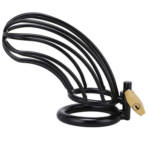 Cage de chasteté anneau Bird noir acier inoxydable — vue principale