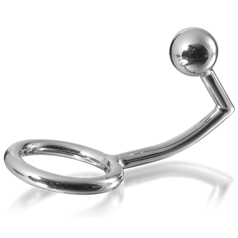 Anneau cock ring avec crochet intrus anal