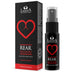 Boite noire Rear Pleasure avec coeur rouge et flacon vaporisateur, spray anal relaxant 20 ml qui detend les muscles, sans anesthesique compatible latex, de face.