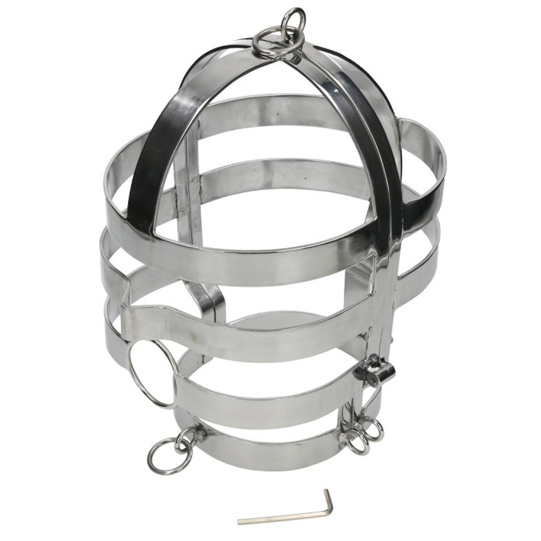 Masque de soumission en acier avec collier — détail produit